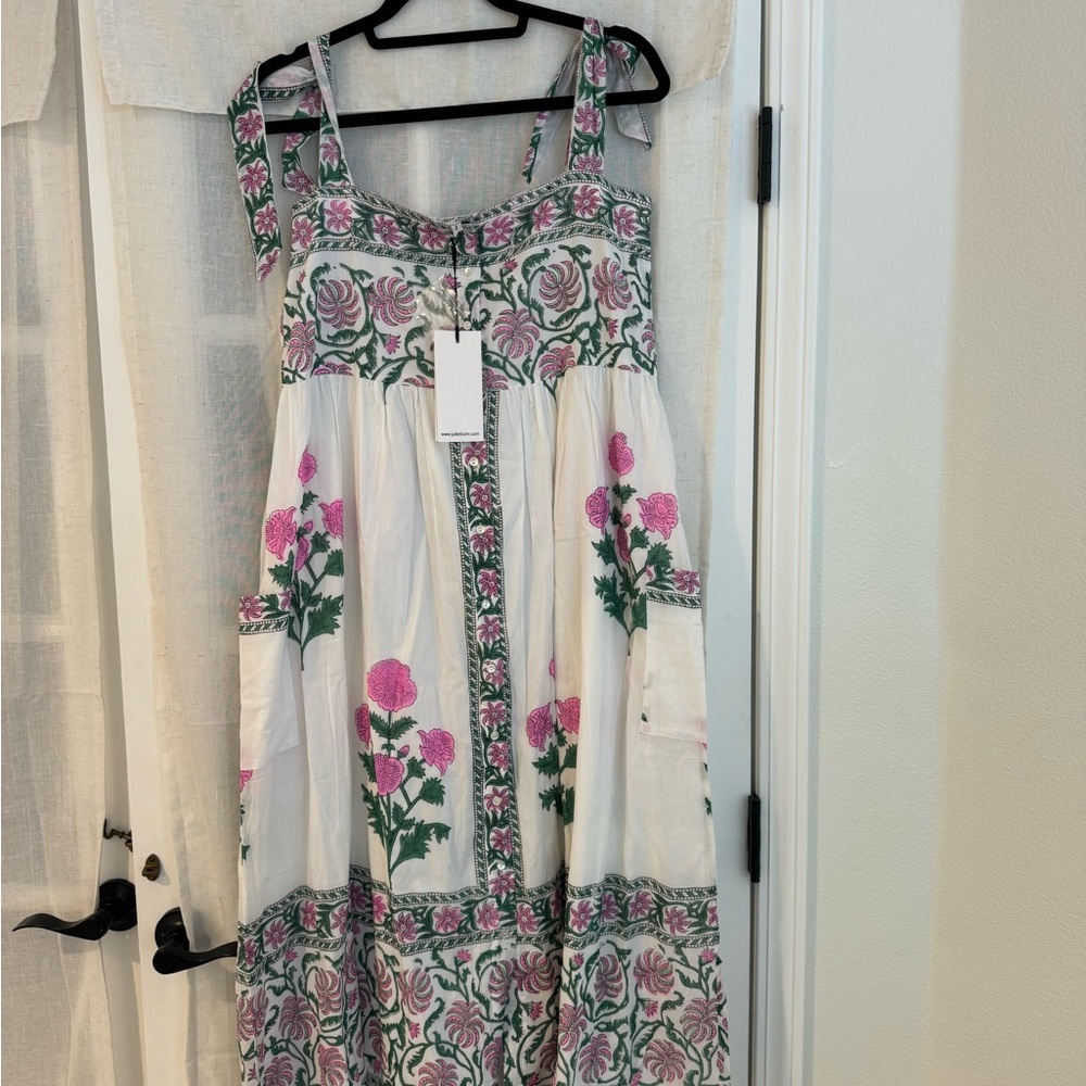 NWT tuckernuck Juliet Dunn Exclusive Orchid Poppy Tie Shoulder Dress, size 2